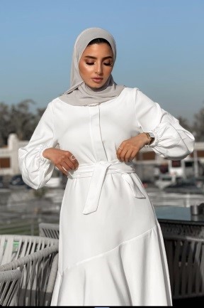Slanted draped dress