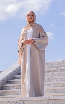 Abaya with Hearts Embroidery