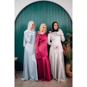 Slanted Draped Dress Satin