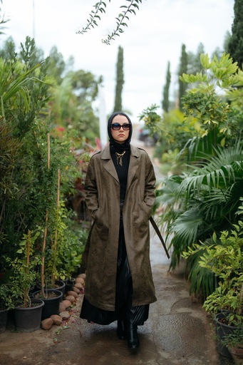 Snake Leather Trench Coat 